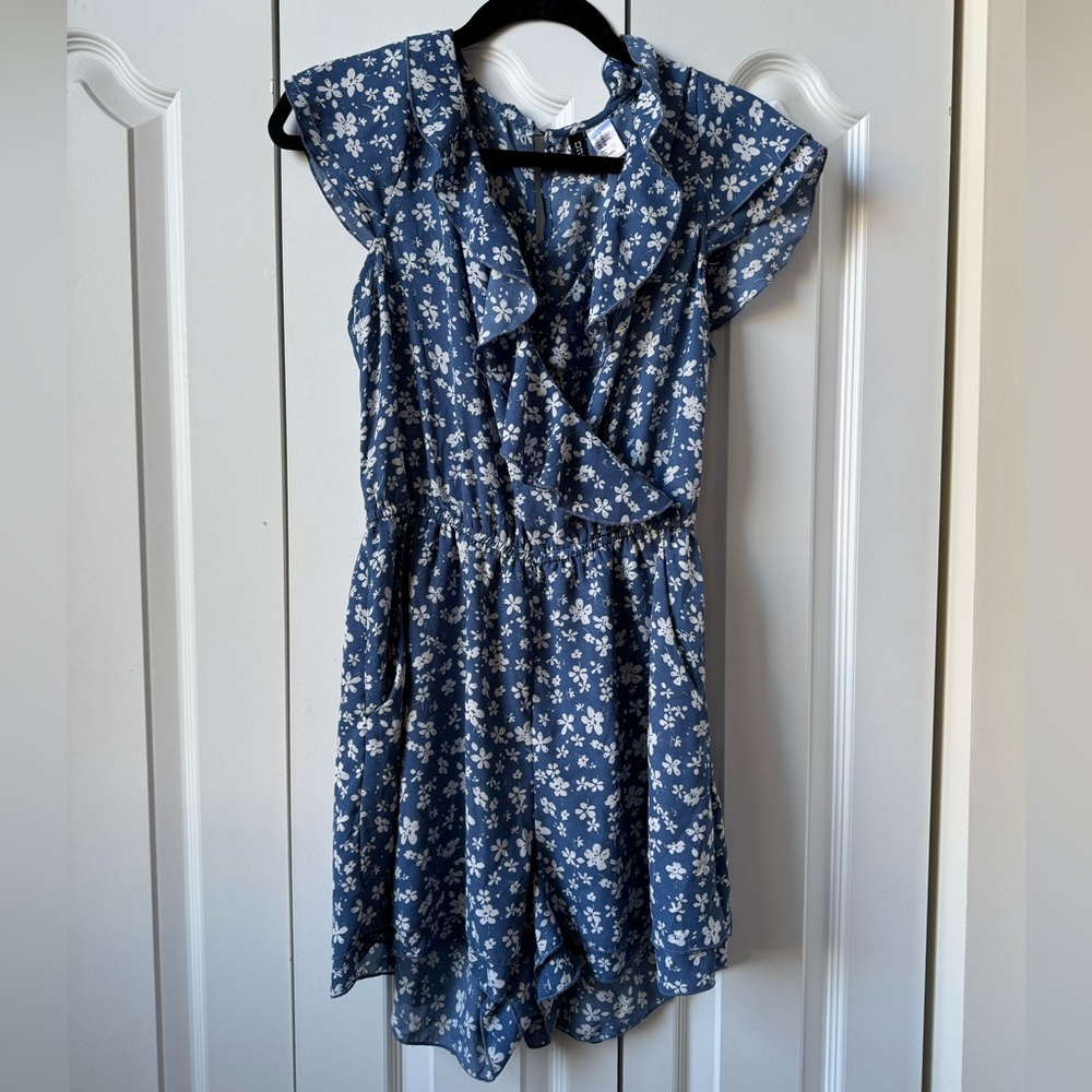 H&M Blue Floral Romper - Size 10